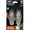 Feit Electric BPETC40927CAFIL/2/RP 40W EQ LED Light Bulb E26, 2 Bulbs(1 Count (Pack of 1))