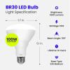 Feit Electric BR30 LED Light Bulbs, 100W Equivalent, Dimmable, E26 Standard Base, 80 CRI, 1400 Lumens, 5000K Daylight, 120V, 10 Years Lifetime, Damp Rated, 6 Pack, 100BR30DM85010KLED/6(2700k Soft White)