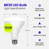Feit Electric BR30 LED Light Bulbs, 100W Equivalent, Dimmable, E26 Standard Base, 80 CRI, 1400 Lumens, 5000K Daylight, 120V, 10 Years Lifetime, Damp Rated, 6 Pack, 100BR30DM85010KLED/6(5000k Daylight)