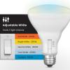Feit Electric BR40 LED Light Bulb, 100W Equivalent, Dimmable, 1400 Lumens, 5-Color Adjustable White, 90+ CRI, General Purpose Flood & Track Lighting, 25,000-Hour Lifetime, BR40100DM/6WYCA/2, 2 Pack(BR30 100W)