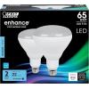 Feit Electric BR40 LED Light Bulbs, 65W Equivalent, Dimmable, E26 Medium Base, 850 Lumens, 2700K Soft White, 120V, 90 CRI, 22.8 Years Lifetime, Frosted Bulbs, Damp Rated, 12 Pack, BR40DM/927CA/2/6(5000k Daylight White)