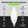 Feit Electric CTF40/10KLED/3 Non-Dimmable Led Bulb, 40 W, 120 Vac, 300 Lumens, 3000 K, CRI >80, 4 in L, 3.9″ H x 1.4″ D, Warm White, 3 Piece