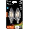 Feit Electric Candelabra BPCTC60927CAFIL2RP/6 60W EQ DM LED Light Bulb, 2 Bulbs(2 Count (Pack of 1))