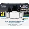 Feit Electric Dusk to Dawn Hardwired LED White Security Floodlight, 5000 Lumens, 3CCT Adjustable Color Temperature Flood Light, 3 Head, 3000K, 4000K, 5000K, LED Outdoor Lights, S10.5TFL/3CCT/DD/WH(No Size)