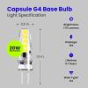 Feit Electric G4 LED Bulb, Dimmable, 20W Equivalent, 12V, 3000K Warm White, 170 Lumens, 10,000 Hours, Halogen Bulb Replacement Capsule, BP20G4/830/LED/6, 6-Pack(3000k (Warm White))