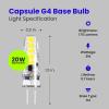 Feit Electric G4 LED Bulb, Dimmable, 20W Equivalent, 12V, 3000K Warm White, 170 Lumens, 10,000 Hours, Halogen Bulb Replacement Capsule, BP20G4/830/LED/6, 6-Pack(Charcoal)