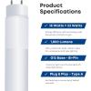 Feit Electric LED 4ft Bulbs T8, 32 Watt Equivalent, Type A Tube Light, Plug & Play, T8 LED Tubes, LED Fluorescent Replacement, Frosted, T848/850/LEDG2/2/5, Daylight, 10 Pack(4100k Daylight)