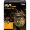 Feit Electric LED 5 Inch Round Solar Fairy Jar with Crackled Glass, Twinkle On/Off