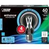 Feit Electric LED Clear A19 Medium Base Light Bulb – 60W Equivalent – 15 Year Life – 810 Lumen – 5000K Daylight – Dimmable | 4-Pack
