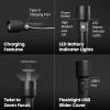 Feit Electric LED Long Range Flashlight, 600 Lumens, 3 Light Modes, 1/4 Mile Zoom, Rechargeable, Waterproof, and Weather-Resistant for Outdoor Adventures and Emergency Kits, FLR600/LT/FLEX(600 Lumens)