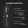 Feit Electric LED Long Range Flashlight, 600 Lumens, 3 Light Modes, 1/4 Mile Zoom, Rechargeable, Waterproof, and Weather-Resistant for Outdoor Adventures and Emergency Kits, FLR600/LT/FLEX(2000 Lumens)