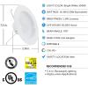 Feit Electric LED Recessed Downlight, fit Most 5-6″ Housing Cans, Baffle Trim, Dimmable, 75W Equivalent 10.2W, 925 LM Retrofit kit, 75 Watt, 2700K Soft White, 6-Pack LEDR56B/927CA/MP/6(3000K)