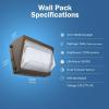 Feit Electric LED Wall Pack 76W, Outdoor Wallpack with Photocell, Dusk to Dawn, 7700 Lumens, 5000k Daylight, 50000 Hour Life, 120-277V, Pro Series, 2-Pack, S15CWPK/850/BZ/2(76W LED)