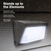 Feit Electric LED Wall Pack 76W, Outdoor Wallpack with Photocell, Dusk to Dawn, 7700 Lumens, 5000k Daylight, 50000 Hour Life, 120-277V, Pro Series, 2-Pack, S15CWPK/850/BZ/2(76W LED)