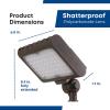 Feit Electric Outdoor LED 30W Flood Lights, Dusk to Dawn, 3500 Lumens, 120-277 AC, UL Listed, Adjustable Knuckle Flood Light, 5000k Daylight, Bronze Commercial Light Fixture, 4 Pack, S7CSFL/850/BZ/4(30W LED)