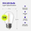 Feit Electric S14 LED Filament Light Bulbs, High Output, 2200K Warm White, 70 Lumens, String Light Replacement Bulbs, 15,000-Hour Lifespan, Clear Durable Housing, S14/822/FILED/4, 4 Pack(2200k (Soft White))
