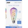 Feit Electric ST21 Smart Spiral LED Filament Edison Bulb, 60W Equiv, RGBW Color Changing, Dimmable, 2.4GHz Wi-Fi Enabled, Works with Alexa & Google Home, App Control, ST2160/RGBW/FIL/AG/4, 4 Pack