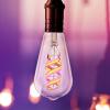 Feit Electric ST21 Smart Spiral LED Filament Edison Bulb, 60W Equiv, RGBW Color Changing, Dimmable, 2.4GHz Wi-Fi Enabled, Works with Alexa & Google Home, App Control, ST2160/RGBW/FIL/AG/4, 4 Pack
