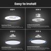 Feit Electric Smart Ceiling Light Fixture, 15″ Round Flush Mount, Color Changing, Music Sync, Works with Alexa and Google Home Asst, 30W, 1600 Lumens, Tunable White, 22-Year Lifetime, FM15/RGBW/DIM/AG