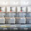 Feit Electric Smart LED Garage Light, RGBW 3 Panel, WiFi 2.4GHz, Screw-in LED Shop Light Bulb, Works with Alexa and Google Home Assistant, E26, 4000 Lumens, Garage Ceiling Light, ADJ4000/RGBW/LED/AG(White)