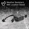 Feit Electric Smart Outdoor Plug, WiFi Waterproof Plug, 2 Grounded Sockets, Works with Alexa and Google Assistant, App Controlled, 15 Amp Indoor/Outdoor 2 Outlet Plug, Black, Plug/WiFi/WP(BLACK)