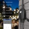 Feit Electric Smart Outdoor Plug, WiFi Waterproof Plug, 2 Grounded Sockets, Works with Alexa and Google Assistant, App Controlled, 15 Amp Indoor/Outdoor 2 Outlet Plug, Black, Plug/WiFi/WP(BLACK)