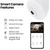 Feit Electric Smart Rotating Light Bulb with Wireless Camera, Motion Sensor, Night Vision, and 2-Way Speaker, 40W Equivalent, E26 Base, 5000K Daylight, 15,000-Hour Lifetime, A450/850/CAMWIFI/LED