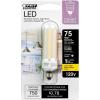 Feit Electric Specialty 6.5 Watts LED Light Bulb with 75-Watt Equivalent, Dimmable T4 Bulb, 750 Lumens, 9 Yrs. Leftime, 3000K Warm White, Pack of 1 – BP75MC/830/LED(3000k (Warm White))