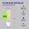 Feit Electric T4 LED Bulb G9 Base, Dimmable, 60W Equivalent, 3000K Warm White, 120V, 740 Lumens, 10,000 Hour Lifetime, Vanity Light Bulbs, BP60G9/830/LED