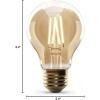 Feit Electric Vintage Exposed Filament Smoke Glass LED AT19 with a Medium E26 Base Light Bulb – 60W Equivalent – 10 Year Life – 300 Lumen – 5000K Daylight – Dimmable | Original Vintage(Amber)