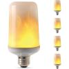 Feit Electric 3-Watt LED Light Bulb with Flame Effect, 1500K Warm White, 80 Lumen, E26 Medium Base, Decorative Live Flaming Light Bulb, 15,000-Hour Lifetime, C/FLAME2/LED/4, 4 Pack