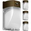 Feit Electric 40W LED Outdoor Wall Pack Lights with Photocell, Dusk to Dawn, Wall Mounted Security Light, 120V, 80 CRI, 3700 Lumens, 5000k Daylight, Bronze, 4 Pack, S8WPK/850/DD/BZ/4(40W LED)