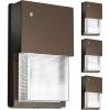 Feit Electric 40W LED Outdoor Wall Pack Lights with Photocell, Dusk to Dawn, Wall Mounted Security Light, 120V, 80 CRI, 3700 Lumens, 5000k Daylight, Bronze, 4 Pack, S8WPK/850/DD/BZ/4(20W LED)