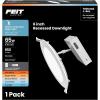 Feit Electric 6″ Canless LED Recessed Downlight, 65-Watt Eq., Dimmable, Rechargeable Motion-Activated Night Light, Adjustable White, Low-Profile Design for Indoor/Outdoor Use, LEDR6XT/MOBAT/6WYCA(5CCT)