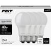 Feit Electric A19 LED Light Bulb, 40-Watt Equivalent, 3500K Neutral White, E26 Base, 450 Lumens, 11,000-Hour Lifespan, General-purpose Residential or Commercial Applications, A450/835/10KLED/4, 4-Pack(3500k Neutral White)