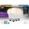 Feit Electric A19 LED Light Bulb, 60W Equivalent, Non-Dimmable, 5CCT, E26 Medium Base, 90 CRI, 800 Lumens, Adjustable White, 13.7 Years Lifetime, 2 Pack, OM60/5CCT/15KLED/2(White)