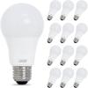 Feit Electric A19 LED Light Bulb, 75W Equivalent, Dimmable, 1100 Lumens, E26 Standard Base, 3000K Bright White, 90 CRI, Standard Light Bulb, Damp Rated, 22-Year Lifetime, OM75DM/930CA/2/6, 12 Pack(3000k Bright White)