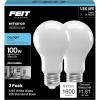 Feit Electric A19 LED Light Bulbs, 100W Equivalent, Dimmable, E26 Standard Base, 90 CRI, 1600 Lumens, 5000K Daylight, General Purpose Light Bulbs, 17,000-Hour Lifetime, A100/950CA/FIL/2, 2 Pack(5000k Daylight)