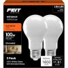 Feit Electric A19 LED Light Bulbs, 100W Equivalent, Dimmable, E26 Standard Base, 90 CRI, 1600 Lumens, 5000K Daylight, General Purpose Light Bulbs, 17,000-Hour Lifetime, A100/950CA/FIL/2, 2 Pack(2700k Soft White)