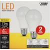 Feit Electric A19 LED Light Bulbs, 60W Equivalent, Non Dimmable, 800 Lumens, E26 Standard Base, 5000k Daylight, 80 CRI, 10 Year Lifetime, Energy Efficient, 24 Pack, A800850/10KLED/MP/24(2700k Soft White)