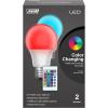 Feit Electric A19 LED Party Light Bulbs, Color Changing, Remote Control, 5 Watts, E26 Standard Base, 80 CRI, 120V, 13 Years Lifetime, Damp Rated LED Bulbs, 2 Pack, A19/RF/PARTYLED/2