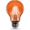 Feit Electric A19/TR/LED/6 25W Equivalent Dimmable Clear Glass Filament Colored LED Light Bulbs, Red, 6-Pack, 2.4″ D x 4″ H(Orange)