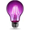 Feit Electric A19/TR/LED/6 25W Equivalent Dimmable Clear Glass Filament Colored LED Light Bulbs, Red, 6-Pack, 2.4″ D x 4″ H(Purple)