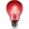 Feit Electric A19/TR/LED/6 25W Equivalent Dimmable Clear Glass Filament Colored LED Light Bulbs, Red, 6-Pack, 2.4″ D x 4″ H(Red)
