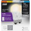 Feit Electric A21 100W LED Light Bulb, 100W Equivalent, Dimmable, Color Selectable 6-Way, 5CCT, E26 Medium Base, 90CRI, 1600 Lumens, 22-Year Life, Damp Rated LED Lightbulb, OM100DM/6WYCA/2, 2 Pack(A19)