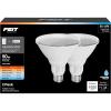 Feit Electric A21 100W LED Light Bulb, 100W Equivalent, Dimmable, Color Selectable 6-Way, 5CCT, E26 Medium Base, 90CRI, 1600 Lumens, 22-Year Life, Damp Rated LED Lightbulb, OM100DM/6WYCA/2, 2 Pack(PAR38)