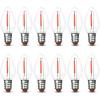 Feit Electric BPC7/B/LEDG2/2/6 7W Equivalent 0.5 Watt Candelabra Base Holiday Party Decorative LED C7 Light Bulb, 2.15″ H x 1″ D, Blue, 12(Red)