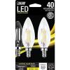 Feit Electric BPCTC40927CA/FIL2/RP 40W EQ DM Candelabra LED Light Bulb, 2 Bulbs(3.9″ H x 1.3″ W)