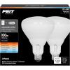 Feit Electric BR40 LED Light Bulb, 100W Equivalent, Dimmable, 1400 Lumens, 5-Color Adjustable White, 90+ CRI, General Purpose Flood & Track Lighting, 25,000-Hour Lifetime, BR40100DM/6WYCA/2, 2 Pack(BR40 100W)