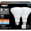 Feit Electric BR40 LED Light Bulb, 100W Equivalent, Dimmable, 1400 Lumens, 5-Color Adjustable White, 90+ CRI, General Purpose Flood & Track Lighting, 25,000-Hour Lifetime, BR40100DM/6WYCA/2, 2 Pack(BR30 100W)